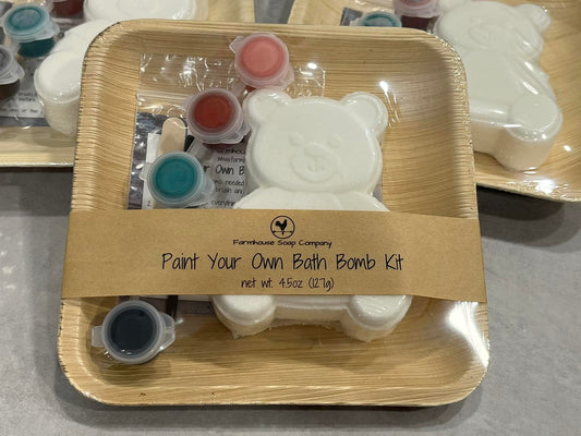 Paint Your Own Bath Bomb Kit - Teddy Bear